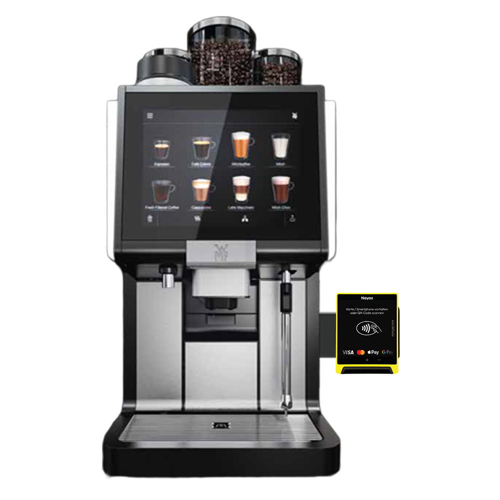 Nayax VPOS Media 4 - Universal-MDB-Kaffeemaschinen Bundle mit Seitenarm